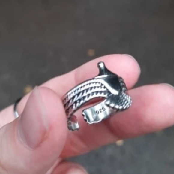 new Eagle Wing Sterling Silver Ring - Picture 6 of 10